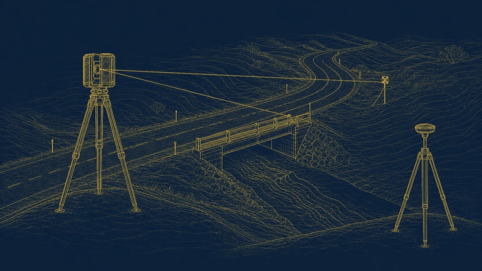 Ilustración conceptual de topografía e inspección