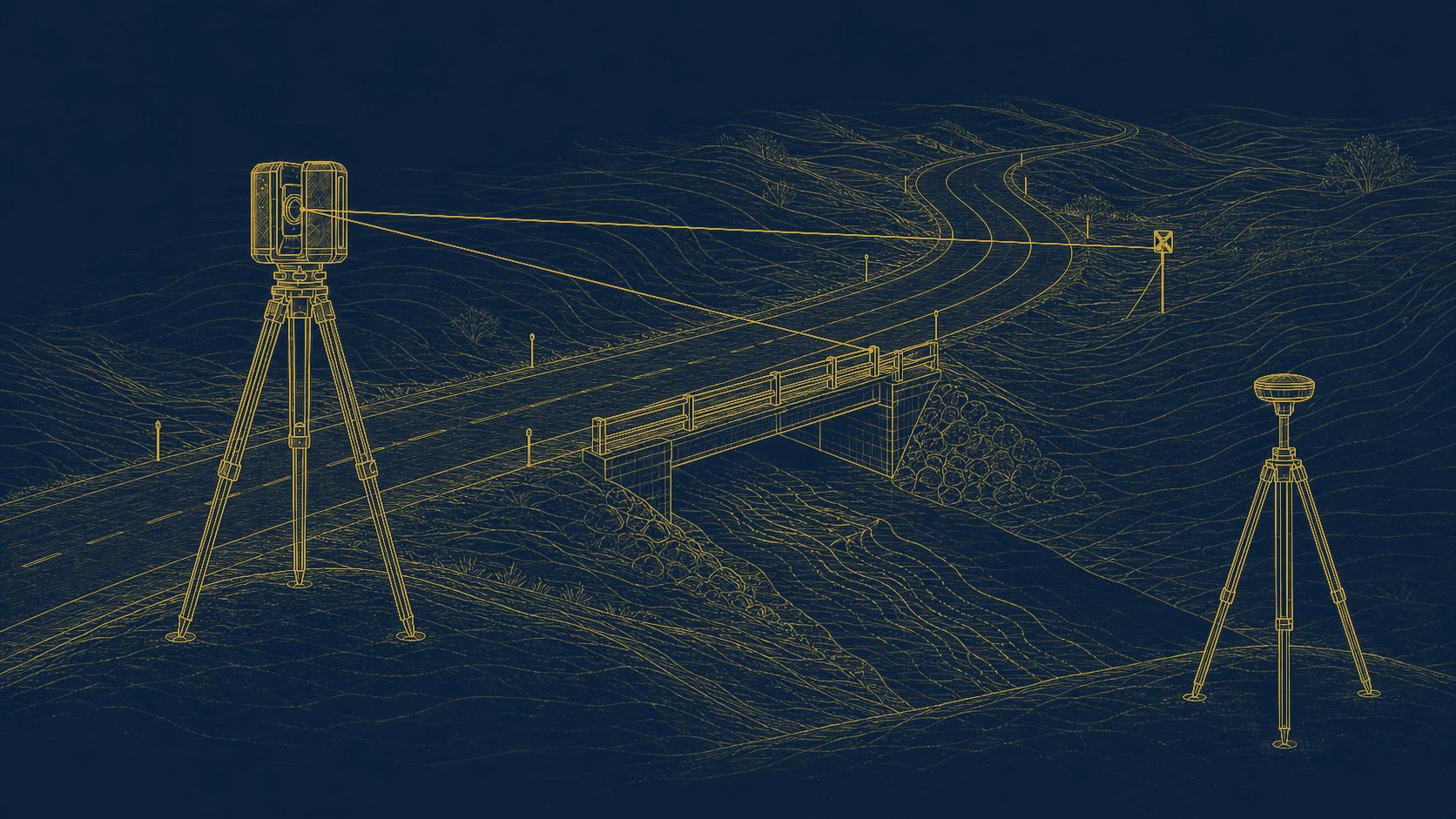 Ilustración conceptual de topografía e inspección
